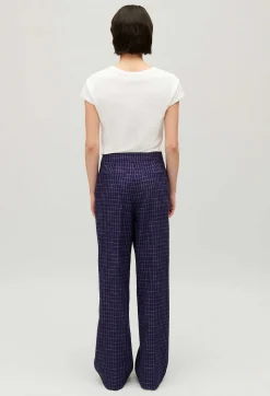 Claudie Pierlot Indigo Checked Suit Trousers*Women Jeans And Trousers
