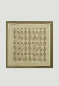 Claudie Pierlot Khaki Monogram Silk Scarf*Women Shawls And Collars