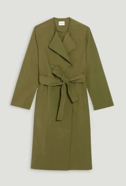 Claudie Pierlot Khaki Nylon Mid-Length Trench Coat*Women Jackets And Coats