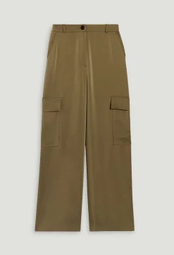 Claudie Pierlot Khaki Satin-Effect Floaty Cargo Trousers*Women Jeans And Trousers