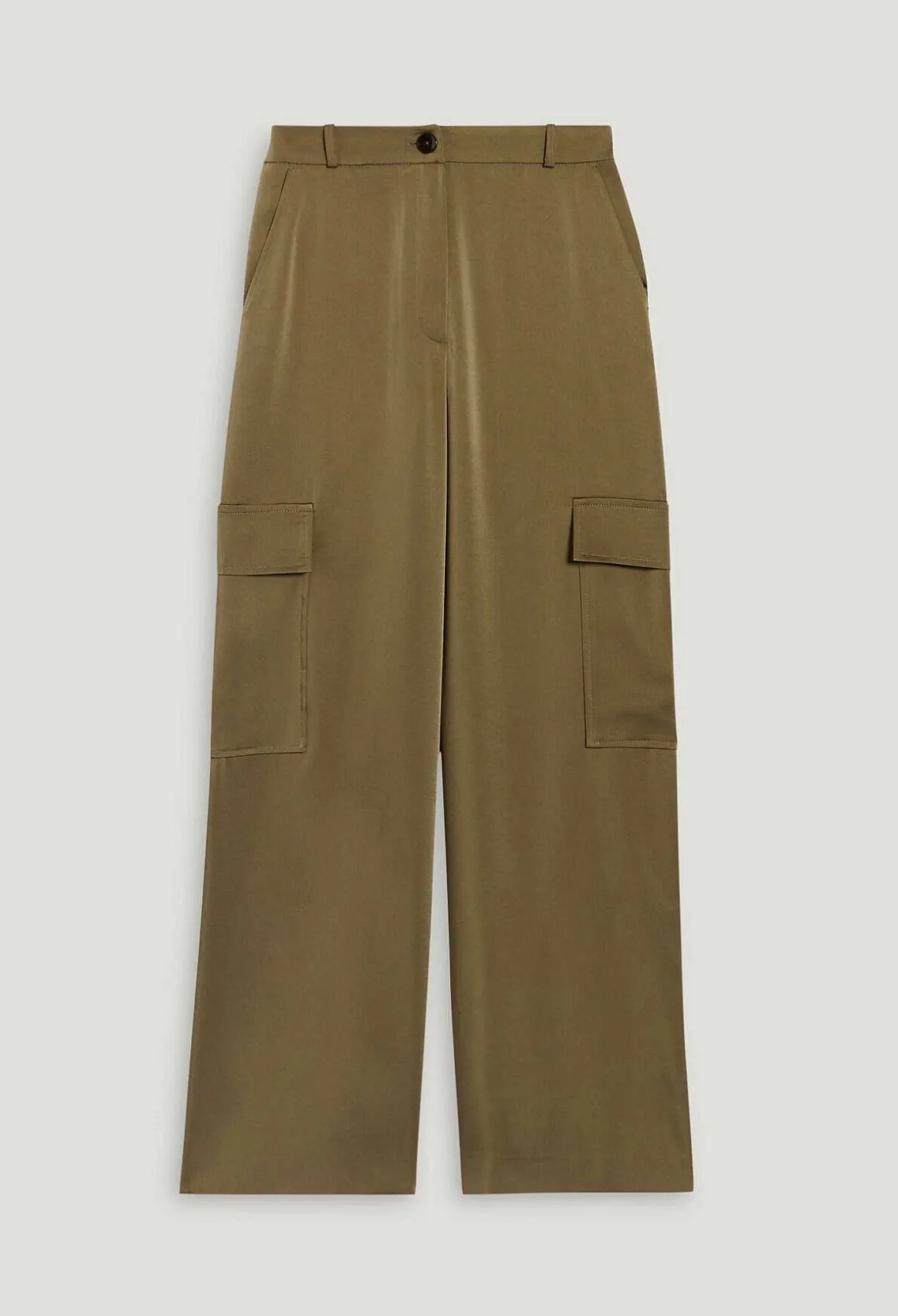 Claudie Pierlot Khaki Satin-Effect Floaty Cargo Trousers*Women Jeans And Trousers