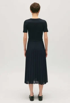 Claudie Pierlot Long Dual-Fabric Twist Dress*Women Dresses