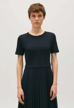 Claudie Pierlot Long Dual-Fabric Twist Dress*Women Dresses