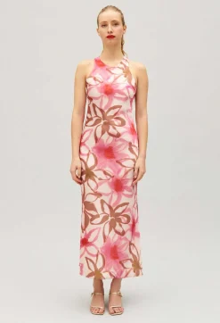 Claudie Pierlot Long Printed Satin-Effect Dress*Women Dresses