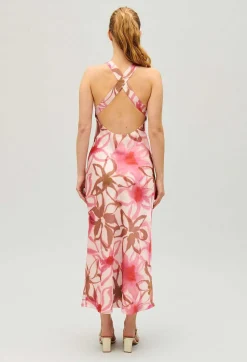 Claudie Pierlot Long Printed Satin-Effect Dress*Women Dresses