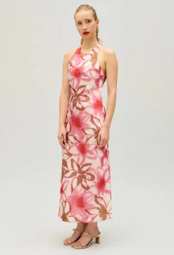 Claudie Pierlot Long Printed Satin-Effect Dress*Women Dresses