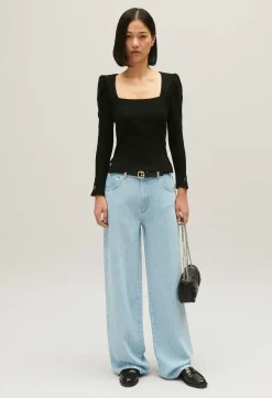 Claudie Pierlot Long Sleeved Ribbed T-Shirt*Women Sweaters And Cardigans
