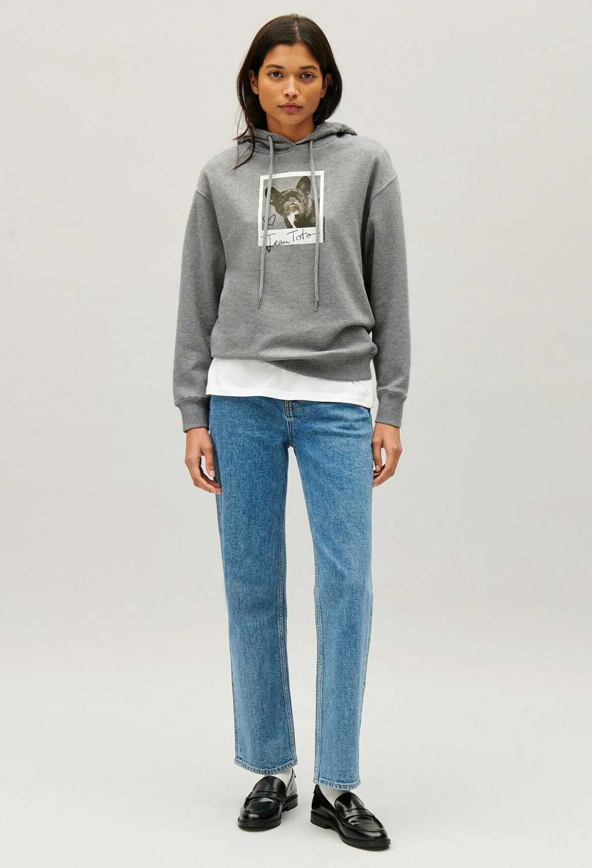 Claudie Pierlot Marled Grey Jean Toto Hooded Sweatshirt*Women Sweaters And Cardigans