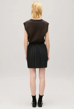 Claudie Pierlot Marled Grey Pleated Short Skirt*Women Skirts And Shorts