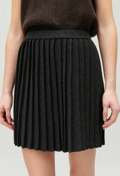 Claudie Pierlot Marled Grey Pleated Short Skirt*Women Skirts And Shorts