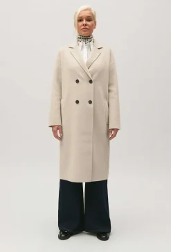 Claudie Pierlot Mid-Length Beige Wool Blend Coat*Women Jackets And Coats