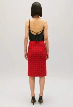 Claudie Pierlot Mid-Length Red Knit Skirt*Women Skirts And Shorts