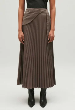 Claudie Pierlot Mocha Pleated Midi Skirt*Women Skirts And Shorts