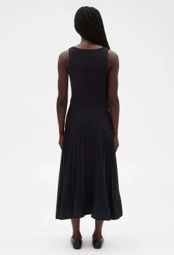 Claudie Pierlot Navy Blue Long Pleated Dress*Women Dresses