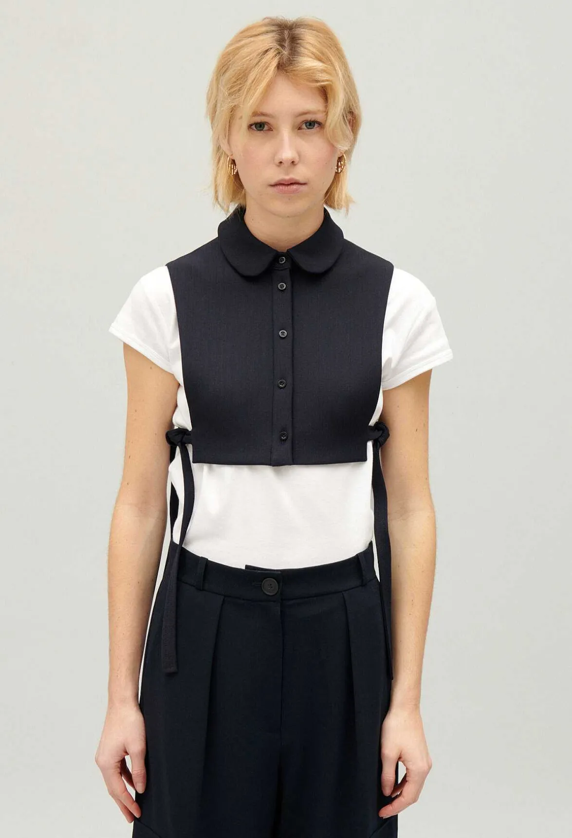 Claudie Pierlot Navy Knitted Removable Collar*Women Shawls And Collars