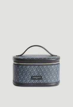 Claudie Pierlot Navy Monogram Canvas Vanity Case*Women Mini-Bags