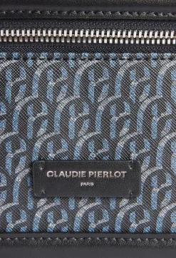 Claudie Pierlot Navy Monogram Canvas Vanity Case*Women Mini-Bags