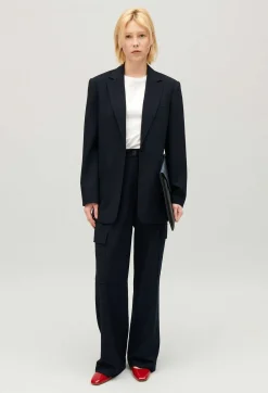 Claudie Pierlot Navy Oversized Suit Jacket*Women Blazers