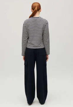Claudie Pierlot Navy Striped T-Shirt*Women T-Shirts