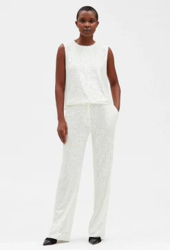 Claudie Pierlot Off-White Sequinned Sleeveless Top*Women Tops And Shirts
