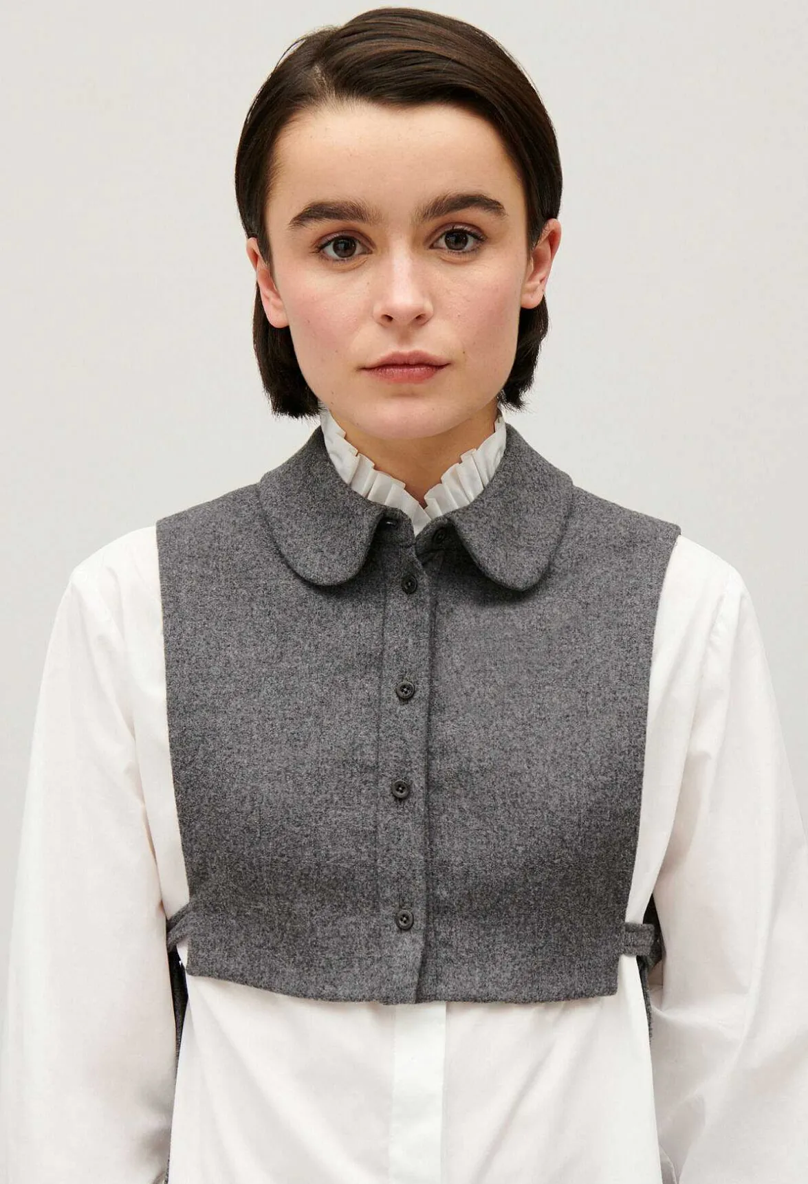 Claudie Pierlot Pale Grey Knitted Removable Collar*Women Shawls And Collars