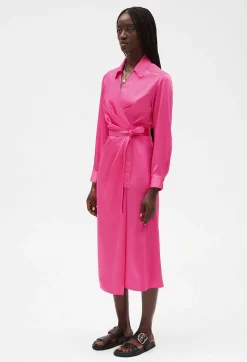 Claudie Pierlot Pink Mid-Length Wrap Dress*Women Dresses