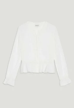 Claudie Pierlot Ruffled Cream Basque Shirt*Women Tops And Shirts