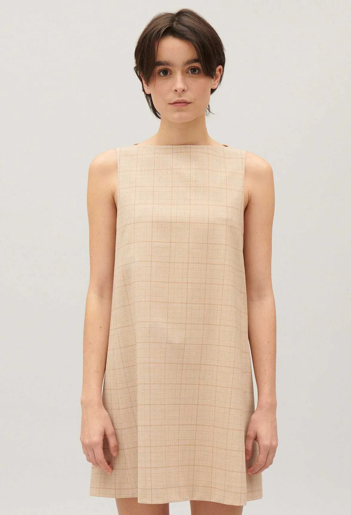 Claudie Pierlot Short Beige Checked Dress*Women Dresses