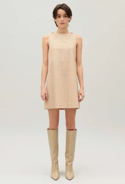 Claudie Pierlot Short Beige Checked Dress*Women Dresses