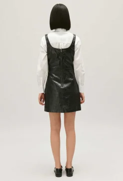 Claudie Pierlot Short Black Leather Tunic Dress*Women Dresses
