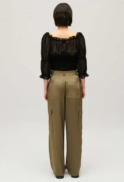 Claudie Pierlot Short Black Ruffled Blouse*Women Tops And Shirts