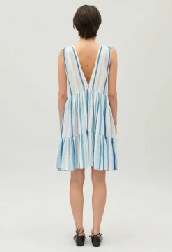 Claudie Pierlot Short Blue Striped Dress*Women Dresses