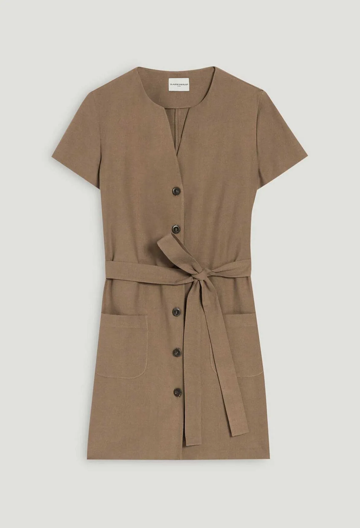 Claudie Pierlot Short Brown Button-Up Dress*Women Dresses