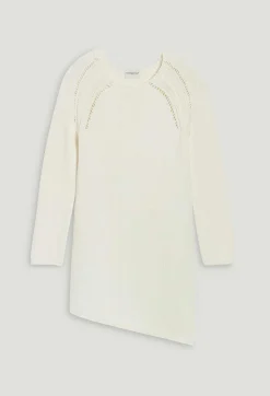 Claudie Pierlot Short Ecru Asymmetric Knitted Dress*Women Dresses