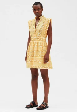 Claudie Pierlot Short Embroidered White Cotton Dress*Women Dresses