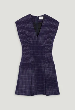 Claudie Pierlot Short Indigo Checked Dress*Women Dresses