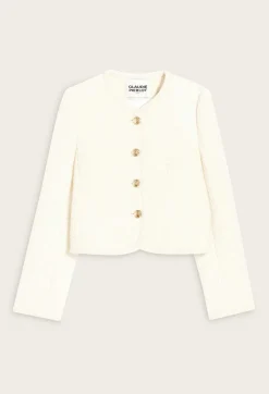 Claudie Pierlot Short Ivory Tweed Jacket*Women Blazers