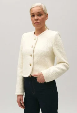 Claudie Pierlot Short Ivory Tweed Jacket*Women Blazers