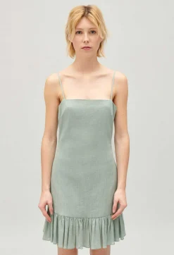Claudie Pierlot Short Ruffled Almond Dress*Women Dresses