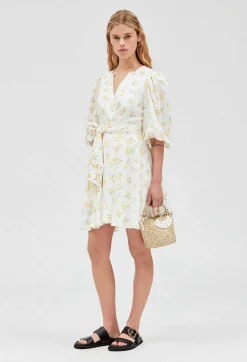 Claudie Pierlot Short Wraparound Dress Mimosa Pattern*Women Dresses