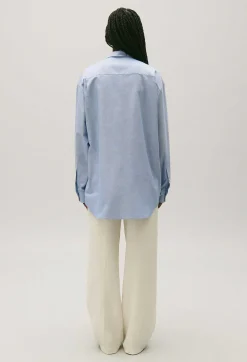 Claudie Pierlot Sky Blue Cotton Shirt*Women Tops And Shirts