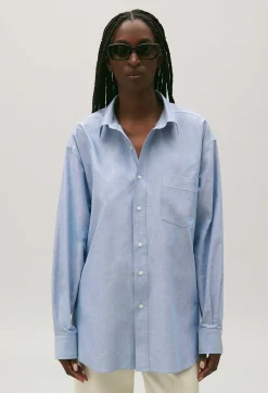 Claudie Pierlot Sky Blue Cotton Shirt*Women Tops And Shirts
