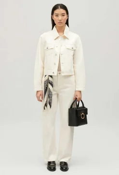 Claudie Pierlot Straight-Leg Cream Denim Jacket*Women Jackets And Coats