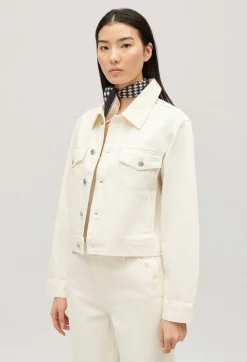 Claudie Pierlot Straight-Leg Cream Denim Jacket*Women Jackets And Coats