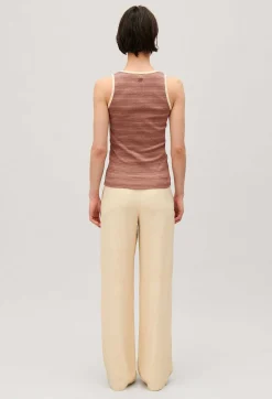 Claudie Pierlot Striped Brown Vest Top*Women T-Shirts