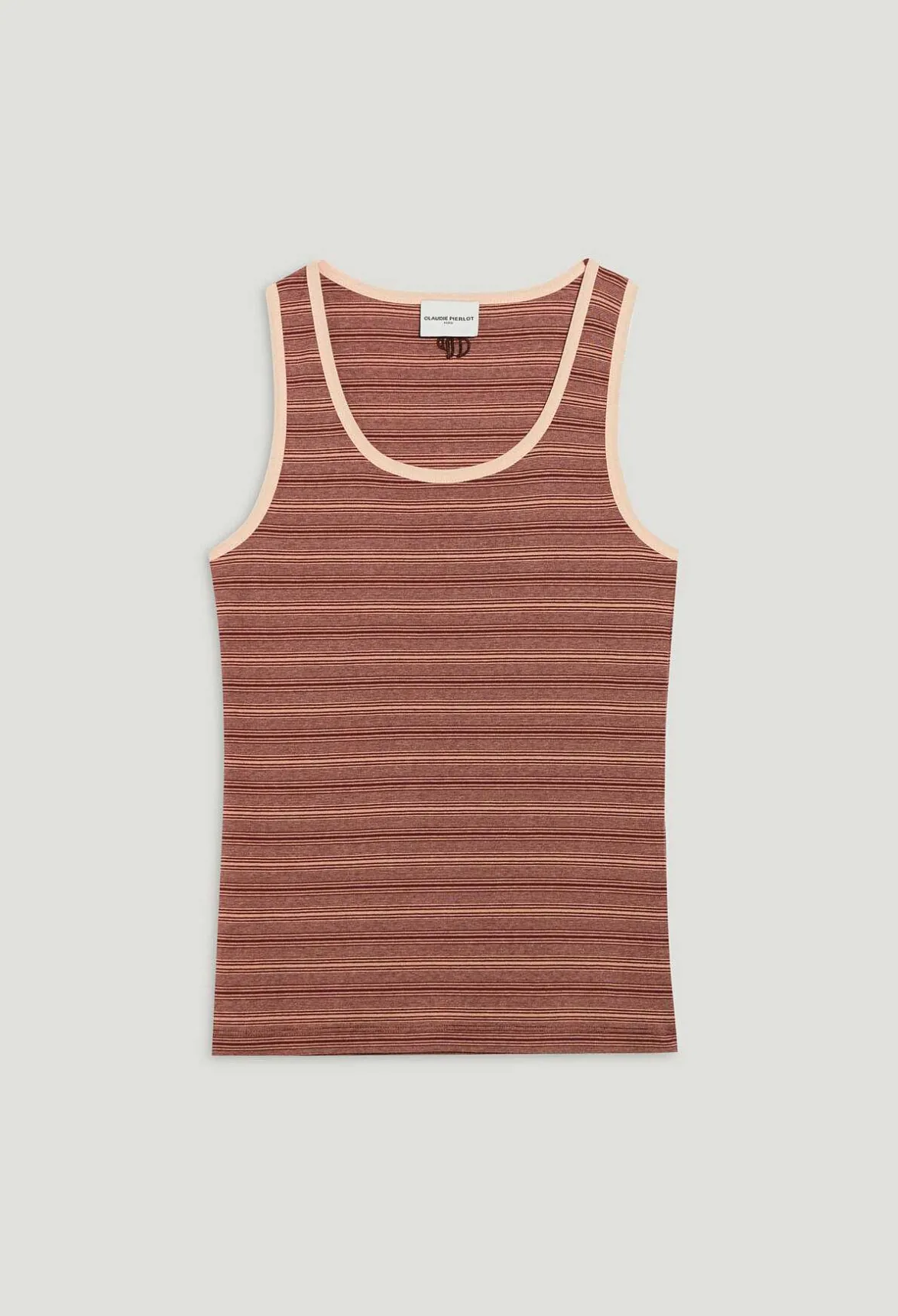Claudie Pierlot Striped Brown Vest Top*Women T-Shirts