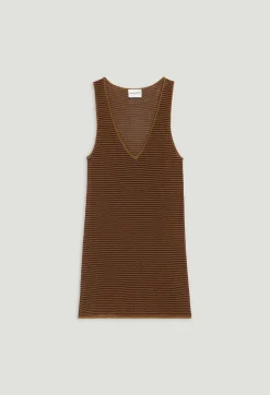 Claudie Pierlot Striped Brown Vest Top*Women Tops And Shirts