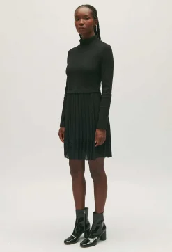 Claudie Pierlot Twist Short Black Pleated Dress*Women Dresses