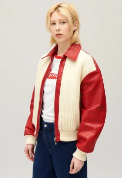 Claudie Pierlot Two-Tone Dual-Material Jacket*Women Jackets And Coats