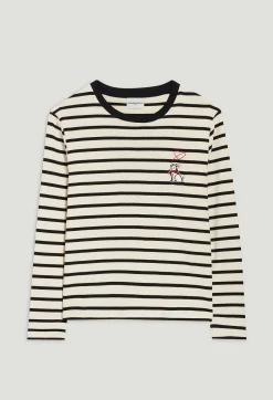 Claudie Pierlot Two-Tone Jean Toto Breton T-Shirt*Women Sweaters And Cardigans